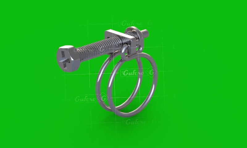 Double wire hose clamp DDK