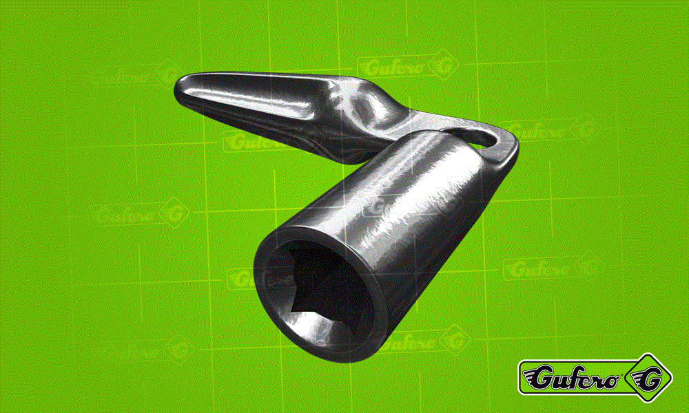 Universal key - with eye (zinc alloy metal, zinc plated)