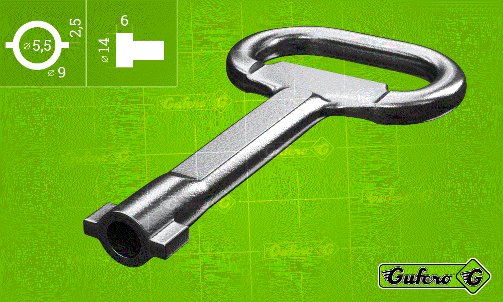 Торцевый ключь с флага (zinc alloy metal, zinc plated)