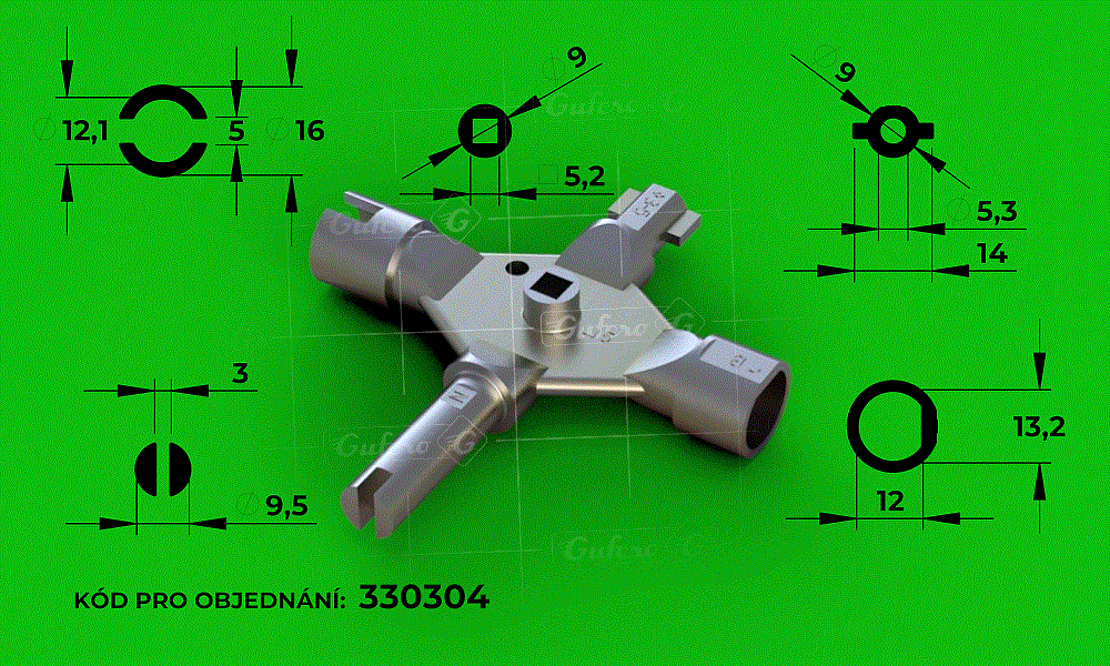 klucz uniwersalny - LK2 (metal ze stopu cynku, ocynkowany)