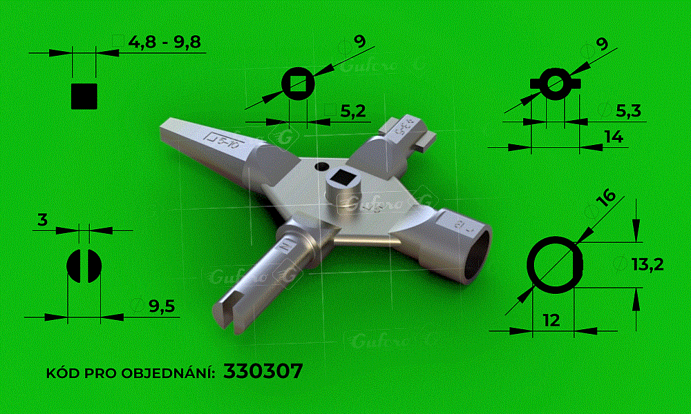 klucz uniwersalny - LK5 (metal ze stopu cynku, ocynkowany)