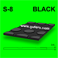 Gerippte Gummimatte S-8 schwarz