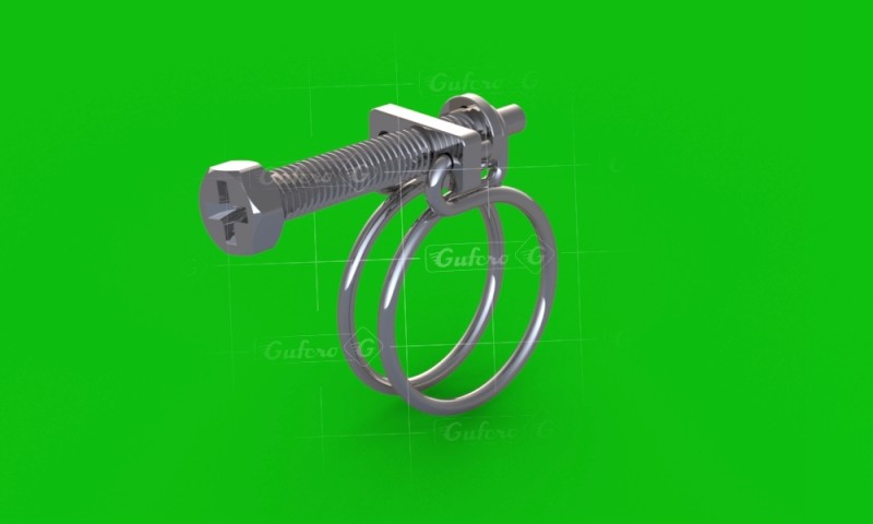 Double wire hose clamp DDK