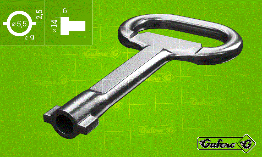 Dornschlssel  mit Flaggen (Zinklegierung, verzinkt)