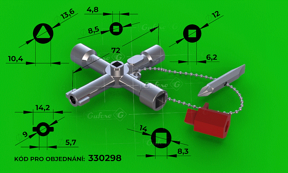 Universalschlssel - D (Zinklegierung, verzinkt)