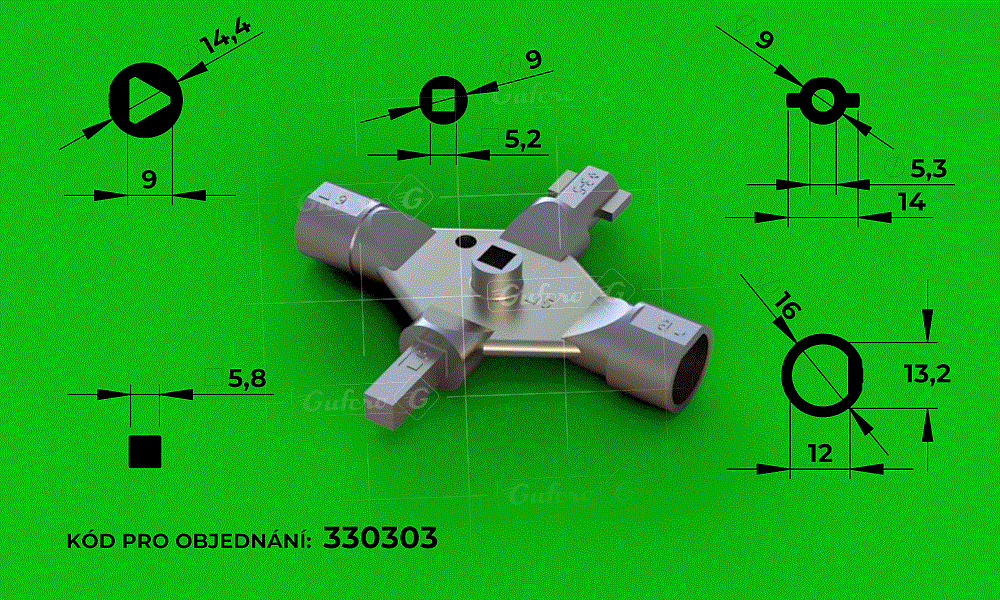 cheie universal - LK1 (zinc alloy metal, zinc plated)