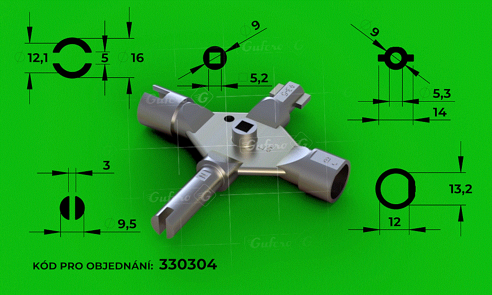 Universalschlssel - LK2 (Zinklegierung, verzinkt)