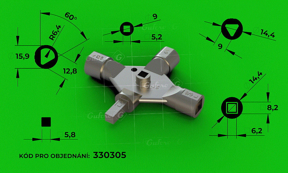 klucz uniwersalny - LK3 (metal ze stopu cynku, ocynkowany)