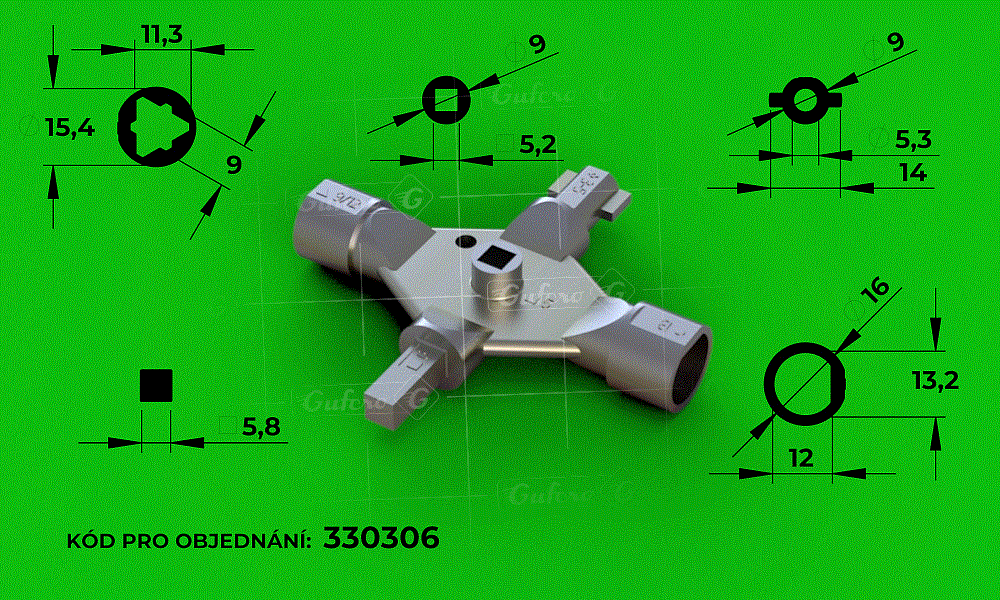 Universalschlssel - LK4 (Zinklegierung, verzinkt)