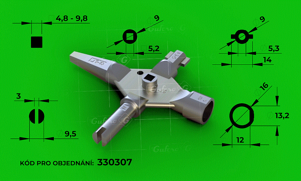 универсальный ключ - LK5 (zinc alloy metal, zinc plated)