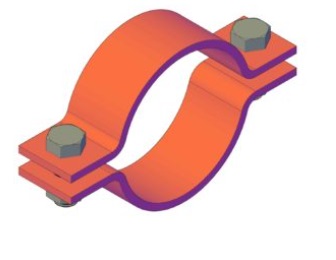 Pipe clamp according to ON130600 black