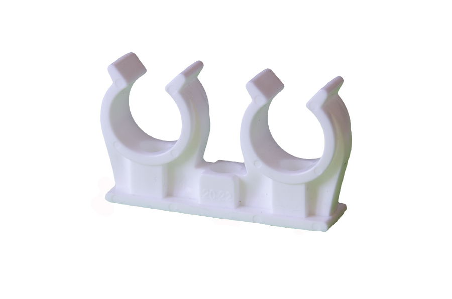 Double plastic pipe clamp CPR