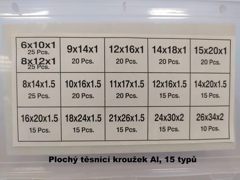 Saiba din aluminiu - BOX 16 tipuri - 295 buc. AL