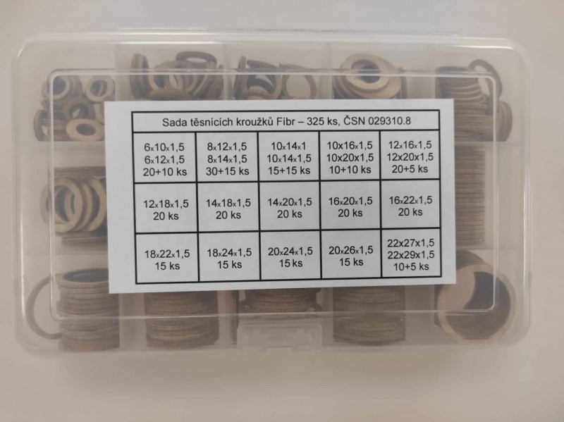 Flat seal - BOX 21 types - 325 pc FIBER
