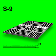 Pryžový koberec S 9 - CHECKER černá